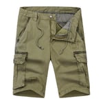 NGRDX&G Shorts Bermuda Mens Cargo Shorts Casual Shorts Fashion Pockets Solid Color Green Shorts