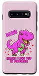 Galaxy S10 Rawr Means I Love You In Dinosaur with Big Pink Dinosaur Case