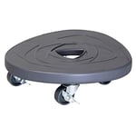 Wagner Support à roulettes pour Pot de Fleur Stone Space Design Ø 28 x 28 x 7,5 cm I intérieur + extérieur I Roule Pot en béton Ardoise, Ornements I 2 Freins I Capacité de Charge 100 kg - 20090301