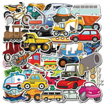 40PCS Cartoon Stickers Car Excavator Transport Graffiti Laptop Sticker Cute Kids Baby Toys Suitcase Phone Fridge Bottle Decal