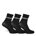 Reebok Unisex Active Core 3 Pairs Crew Socks, Black, M UK