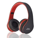For Phone Tablet Wireless Bluetooth Foldable Headset Headphone A Black And Red