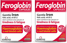 2 X Vitabiotics Feroglobin B12 Slow Release Capsules 30-Iron Vitamin B12