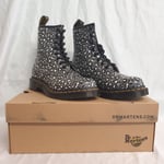 Dr Martens Gunmetal Loud Leopard Smooth Boots NEW 1460 27652029 Size UK 4