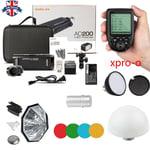 UK Godox 2.4 TTL HSS AD200 Flash+AD-S2+AD-S11+AD-S7+Xpro-O Trigger for Olympus
