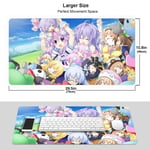 FZDB Anime Girl Hyperdimension Neptunia Mouse Pad,Rubber Non-Slip Electronic Sports Oversized Gaming Large Mouse Mat, Rectangular Mouse Pads 15.8 x 29.5 inch