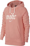 Nike Hoodie NSW Wash Sweat à Capuche Femme, Bleached Coral/Summit White, FR : S (Taille Fabricant : S)