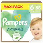 Couches Bébé Harmonie 13 + Kg Taille 6 Pampers - Le Pack De 58 Couches