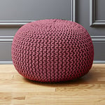 LARGE 60CM HANDMADE CHUNKY KNIT KNITTED POUFFE COTTON FOOT STOOL CUSHION MORO...