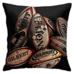 Not Applicable Rugby Balls Cushion Throw Pillow Cover Decorative Pillow Case For Sofa Bedroom 18 X 18 Inch
