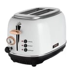 Bottega 2-Slice Toaster with Browning Control - White & Rose Gold