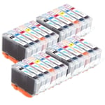 24 Ink Cartridges to replace Canon CLI-8 Bk, C, M, Y, PC, PM non-OEM/Compatible