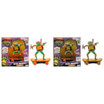 Teenage Mutant Ninja Turtles 71058 Mutant Mayhem, Sewer Shredders Movie Edition Michelangelo TMNT Switch Kick Skater, Ages 3+ Gifts & Toys, Multicoloured, 16.5cm (Pack of 2)
