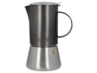 La Cafetière Edited Induction-Safe Stainless Steel Stovetop Espresso Maker, 200 ml (4 Cup) - Gun Metal