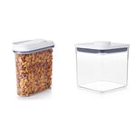 OXO Good Grips Medium Pop Cereal Dispenser - 3.2 L & Boîte de conservation POP – Boîte de rangement alimentaire hermétique et empilable pour la cuisine - Carré 2,6 L