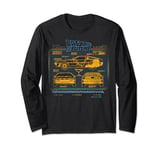 Back To The Future 35th Anniversary DeLorean Schematics Long Sleeve T-Shirt