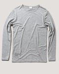 Greater Than A Curve Wool Tee Long Sleeve Crew Grey Melange - S