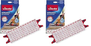 Vileda Ultra Max Recharge 2en1 Microfibre, Blanc et Rouge, 1 Unité (Lot de 2)