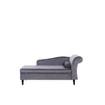 Beliani - Chaise longue côté droit en velours gris foncé LUIRO