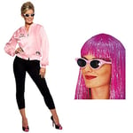 Smiffys Women's Grease Pink Ladies Jacket, Size:S, Colour: Pink, 28385S & Specs Rock N Roll Sunglasses
