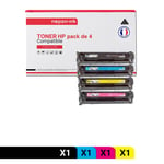 NOPAN-INK - x4 Toners - CF540X + CF541X + CF543X + CF542X (Noir + Cyan + Magenta + Jaune) - Compatible pour HP Color LaserJet Pro M254dn HP Color LaserJet Pro M254dw HP Color LaserJet Pro M254nw HP