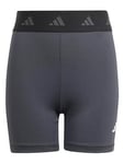 adidas Junior Girls Training Tech Fit Shorts - Grey, Grey, Size 13-14 Years