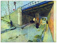 ArtPlaza Van Gogh Vincent-Railway Bridge on The Road to Tarascon Panneau Décoratif, Bois, Multicolore, 80 x 1,8 x 60 cm