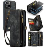 CaseMe Multi-Slot 2 i 1 Plånboksfodral iPhone 13 Grå