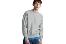Champion Men's Crewneck, Reverse Weave Pullover Sweatshirt, Oxford Gray Left Chest C, 3XL