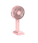 Handheld Electric USB Fans Mini Portable Outdoor Fan with Phone Stand Base Foldable Handle Desktop for Home Office Camping Fishing Travel (Pink)