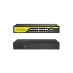 Trade Shop Traesio - Switch Réseau Poe Ethernet 16 Ports 2fe Rj45 10/100mbps Sfp 1000mbps Poe316gm