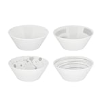 Royal Doulton Pacific Stone Set of 4 Cereal Bowls, 6in, Multi-Colour, White/Stone