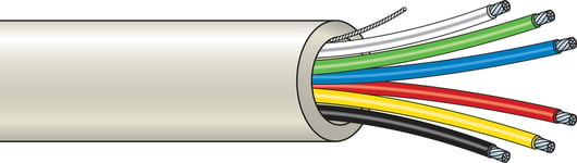 Kabel FKKB 6x0,2mm mjuk vit 100m