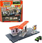 Matchbox Action Drivers Petrol Station Playset with 1 Vehicle Finger-Play Gas