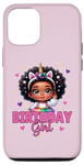 Coque pour iPhone 14 Pro La fille d'anniversaire Princesse Melanin Afro Licorne