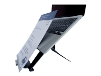 R-Go Document laptop stand Riser - Notebookstativ - ergonomic folding and adjustable, with document holder, AGR certified - 10 - 22 - svart