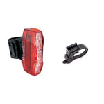 CatEye Unisex's Viz 450 Rear Light Safety, Red, One Size & H34 Flex Tight Bracket 533-8827N Cycling Lights and Reflectors - 22-32 mm, Black