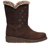 New Skechers 167115 Keepsakes Wedge Lovely Stud Ladies Brown Suede Ankle Boots