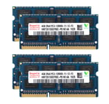 4pcs Hynix 4GB 2RX8 DDR3 1600MHz PC3-12800S 204PIN SODIMM Laptop Memory RAM %r98