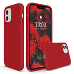 SURPHY Liquid Silicone Case Compatible with iPhone 12 mini Case 5.4 inches, Gel Rubber Full Body Shockproof Phone Case with Microfiber Lining for iPhone 12 mini 5.4 inches 2020 (Red)