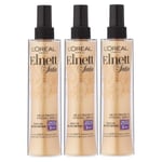 L'Oreal Elnett Satin Heat Protect Styling Spray Smooth Blow Dry 170ml (3 PACKS)