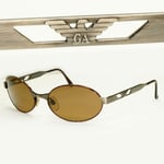 Emporio Armani 1997 Vintage Sunglasses Mens Brown Brushed Silver Eagle 052-S 973
