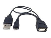 System-S Câble hôte OTG Micro USB Host Câble de données 30 cm 2 en 1 pour Samsung Galaxy Tab 2, P5110, CH @ T 357 S Duos Y