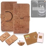 360° wallet case cork cover for Xiaomi 14 Ultra case bag
