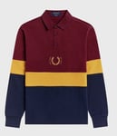 Fred Perry LS Rugby Shirt Mens Long Sleeve Polo Shirt Sweatshirt Large