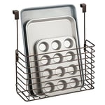 mDesign étagère à suspendre – petite étagère pratique pour placard de cuisine – accessoire de rangement pour planche à découper, livres de cuisine, etc. – couleur bronze