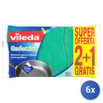 6X Vileda Éponge Ondulée Multi-Usages 2+1