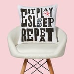 Monopoly Eat Sleep Play Repeat Square Cushion - 60x60cm - Soft Touch
