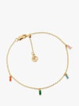 Sif Jakobs Jewellery Princess Baguette Cubic Zirconia Chain Bracelet, Gold/Multi