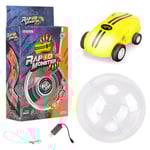 Mini High Speed Toy Car Micro Racer Stunt Cars 360 Graders Roterande Fickracer Lys i Mörkret db Yellow